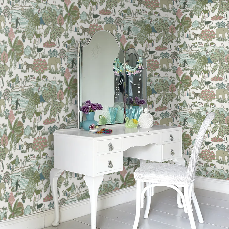0231ANPUCKZ - Animal Kingdom Wallpaper - Puck - Little Greene