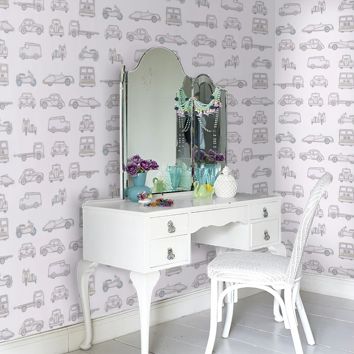 0231RTFRENC - Road Trip Wallpaper - French Grey - Little Greene