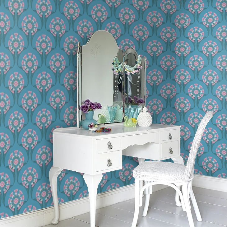 0245HEAZURE - Hencroft Wallpaper - Azure - Little Greene