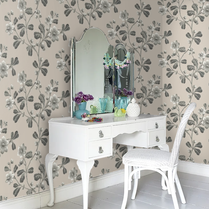 0251BRMONOZ - Broadwick St Wallpaper - Black - Little Greene