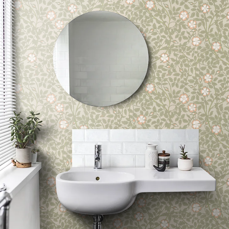 0263BRGMIST - Briar Rose Wallpaper - Green Mist - Little Greene