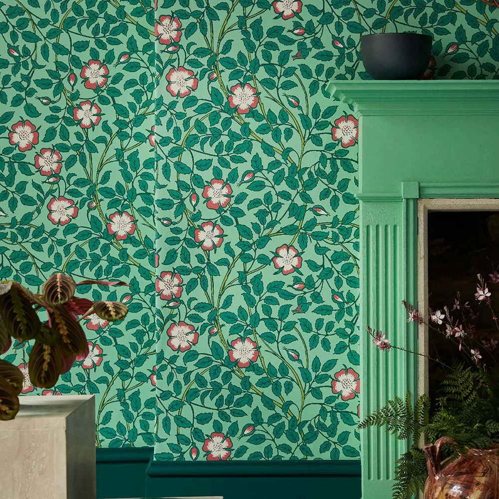 0263BRGVERD - Briar Rose Wallpaper - Green Verditer - Little Greene
