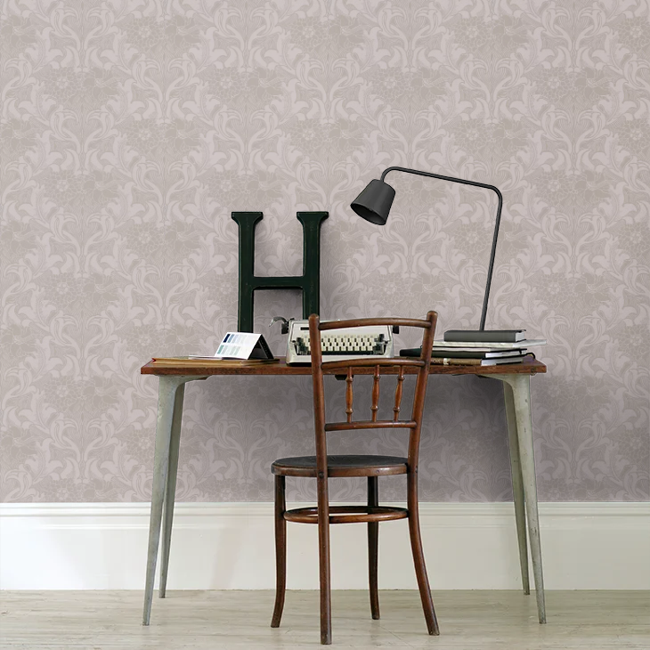 0263DAFRENC - Dahlia Scroll Wallpaper - French Grey - Little Greene