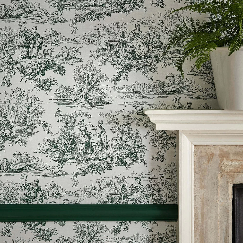 0263LOPUCKZ - Lovers Toile Wallpaper - Puck - Little Greene