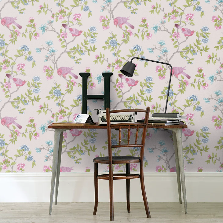 0267ADCHINA - Aderyn Wallpaper - China Clay - Little Greene
