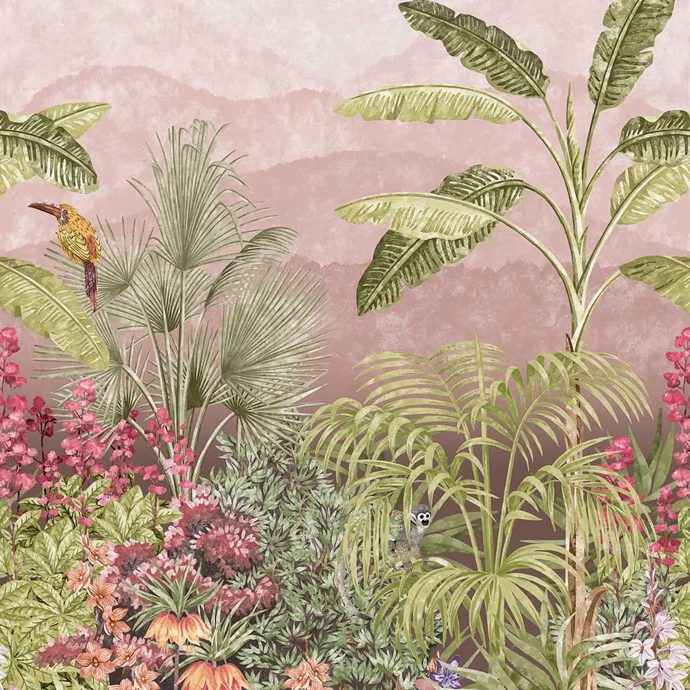 0267CABLUSH - Capricorn Wallpaper Mural - Blush - Little Greene