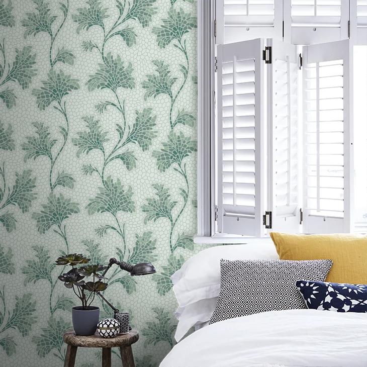 0267MOAQUAM - Mosaic Trail Wallpaper - Aquamarine - Little Greene