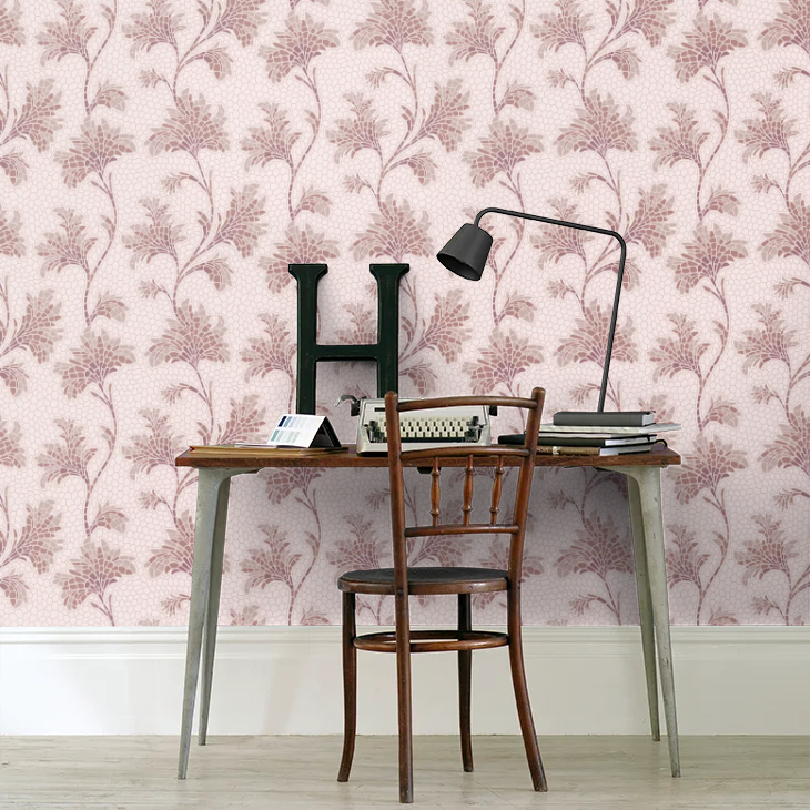 0267MOBLUSH - Mosaic Trail Wallpaper - Blush - Little Greene