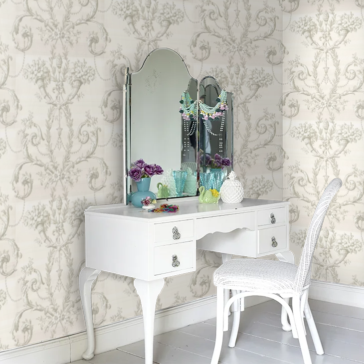 0284VEARGEN - Versailles Wallpaper - Argent - Little Greene