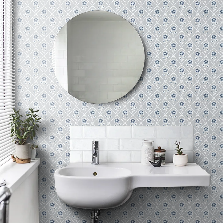 0284WHPRUSS - Whitehall Wallpaper - Prussian - Little Greene
