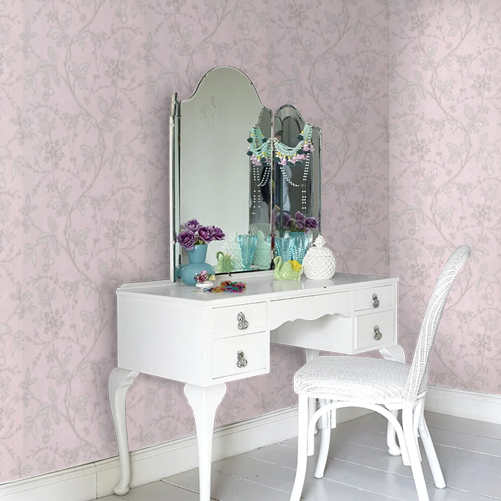0291WRPINKZ - Wrest Trail Wallpaper - Pink Plaster - Little Greene