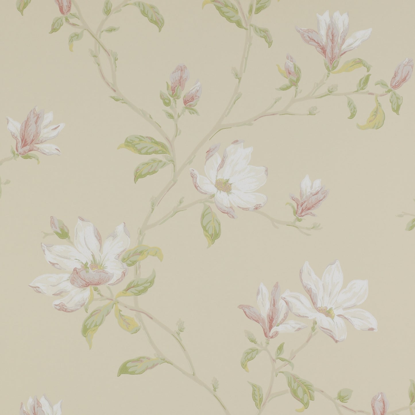 Marchwood Wallpaper - Ivory/Green - 07976/06
