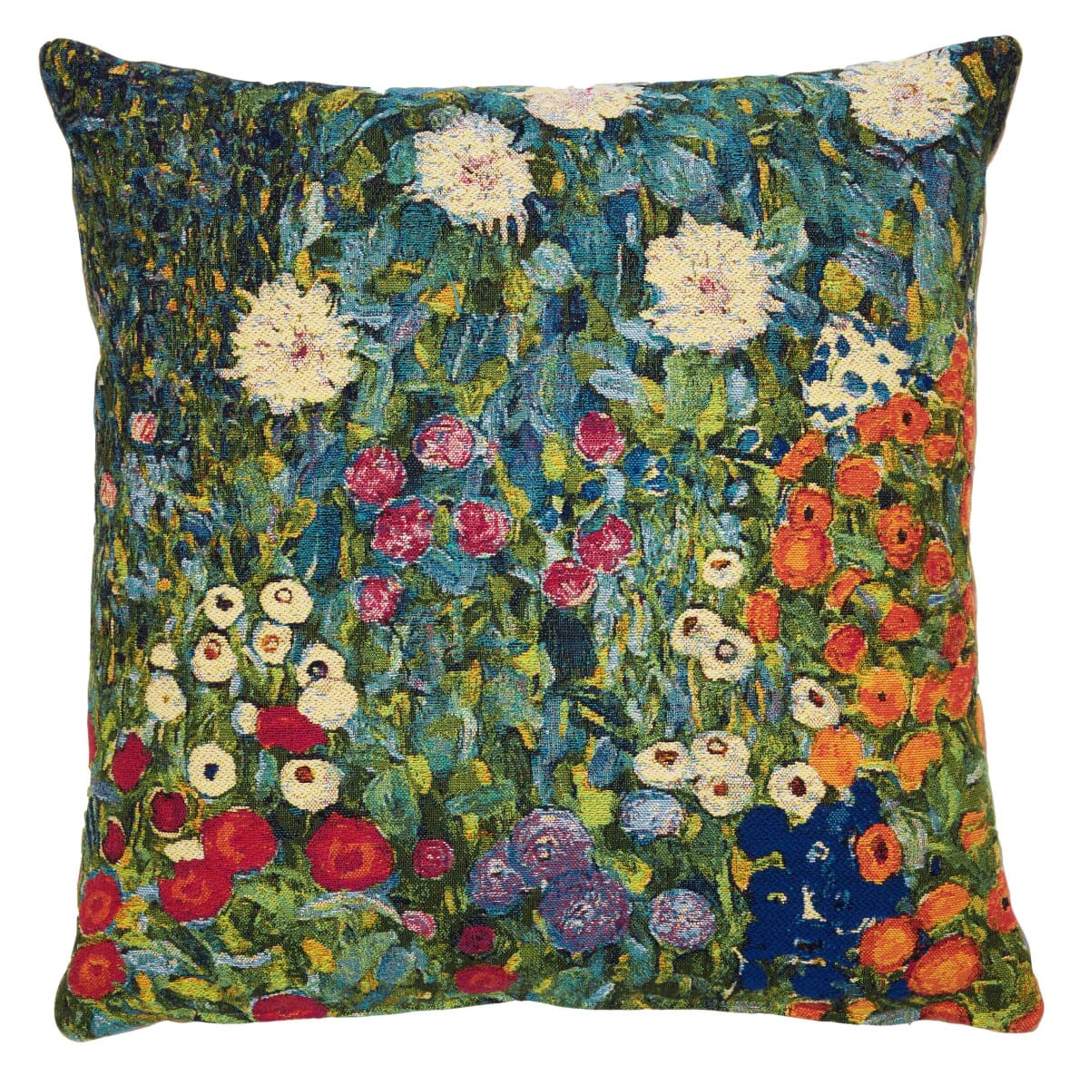 Klimt Flowers I Tapestry Cushion with Feather Filler