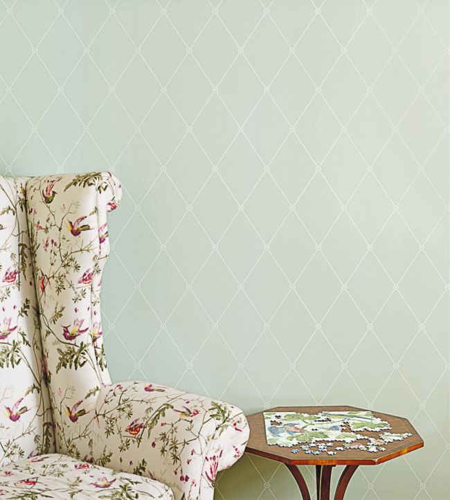 Large Georgian Rope Trellis Wallpaper - Soft Olive - 100/13065