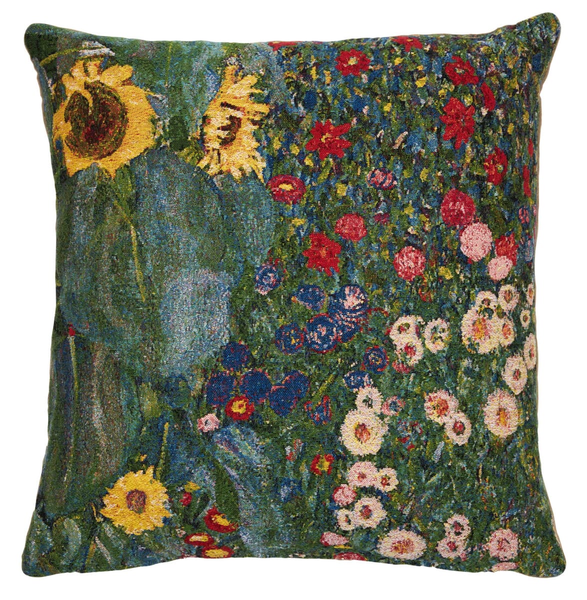 Klimt Flowers II Tapestry Cushion with Feather Filler