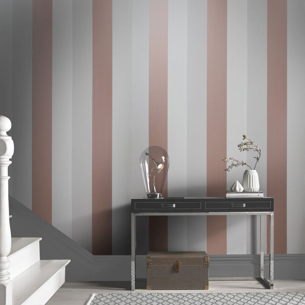 103530 - Figaro Wallpaper - Rose Gold Mink - Graham & Brown