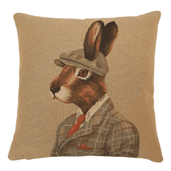 Mr Harry Hare Tapestry Cushion with Feather Filler