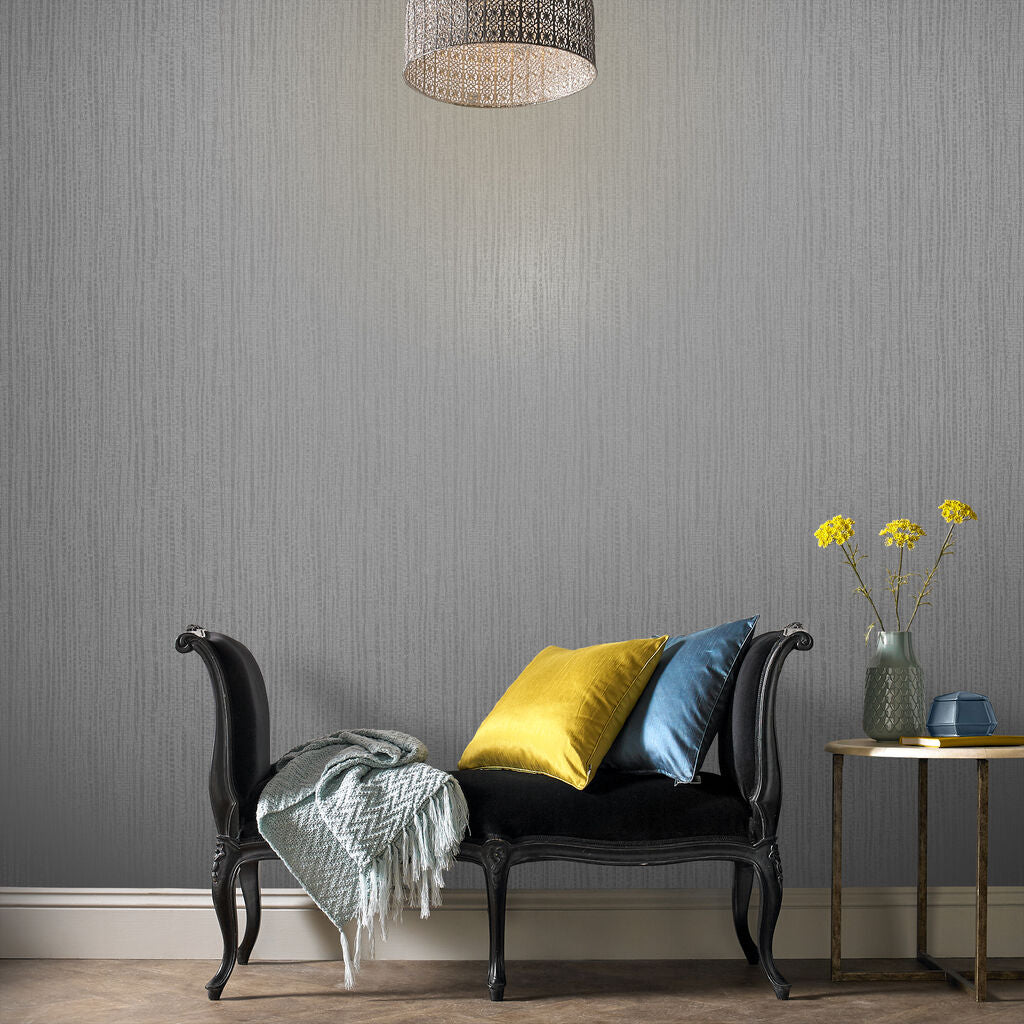 104730 - Bamboo Texture Wallpaper - Silver - Graham & Brown
