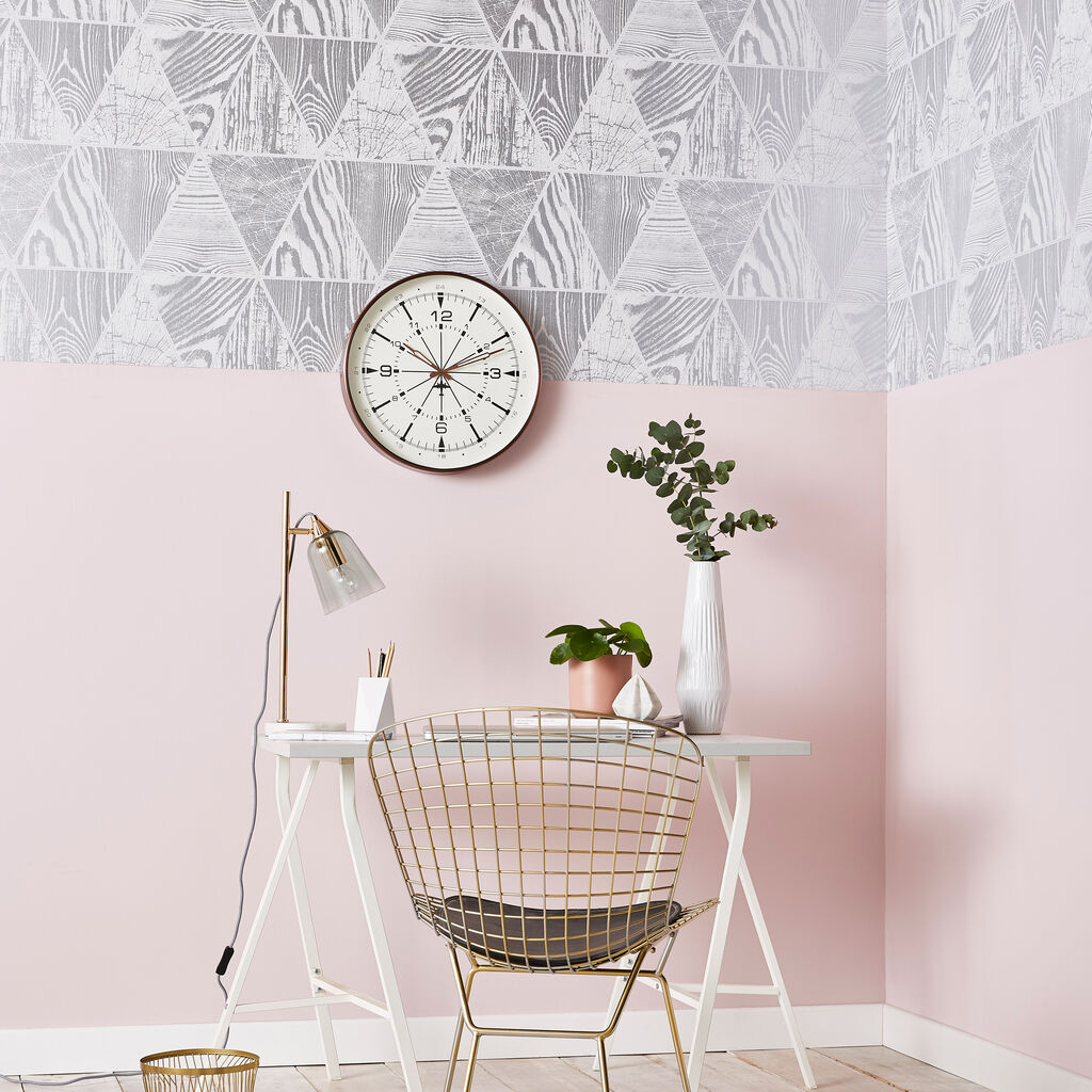 105240 - Geo Grain Wallpaper - Silver - Graham & Brown