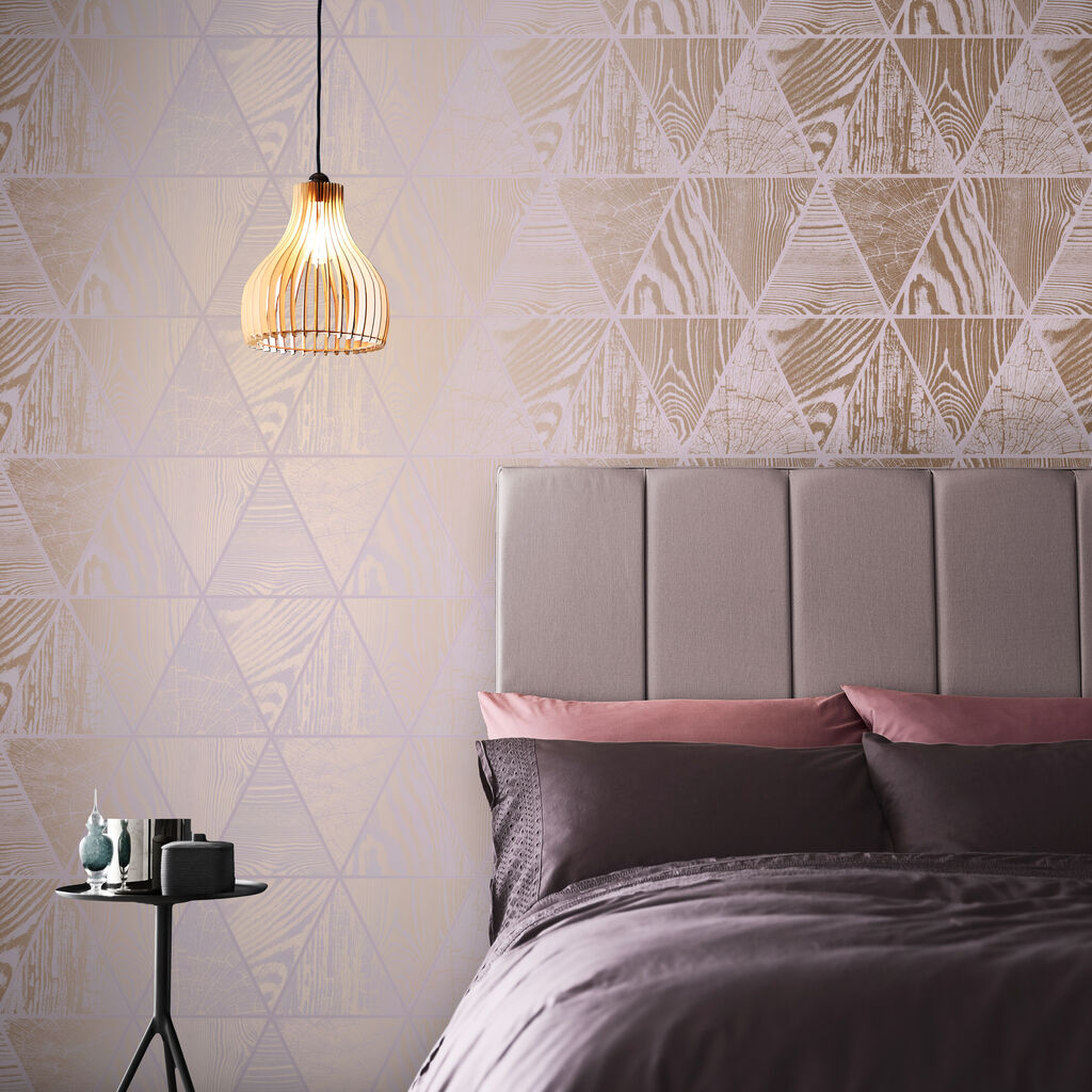 105241 - Geo Grain Wallpaper - Blush Rose Gold - Graham & Brown