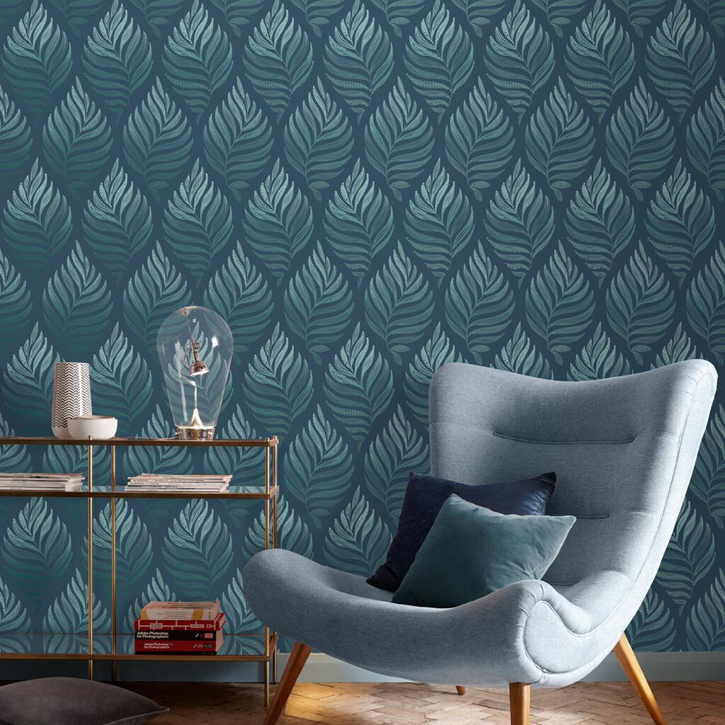 105452 - Botanica Wallpaper - Teal - Graham & Brown