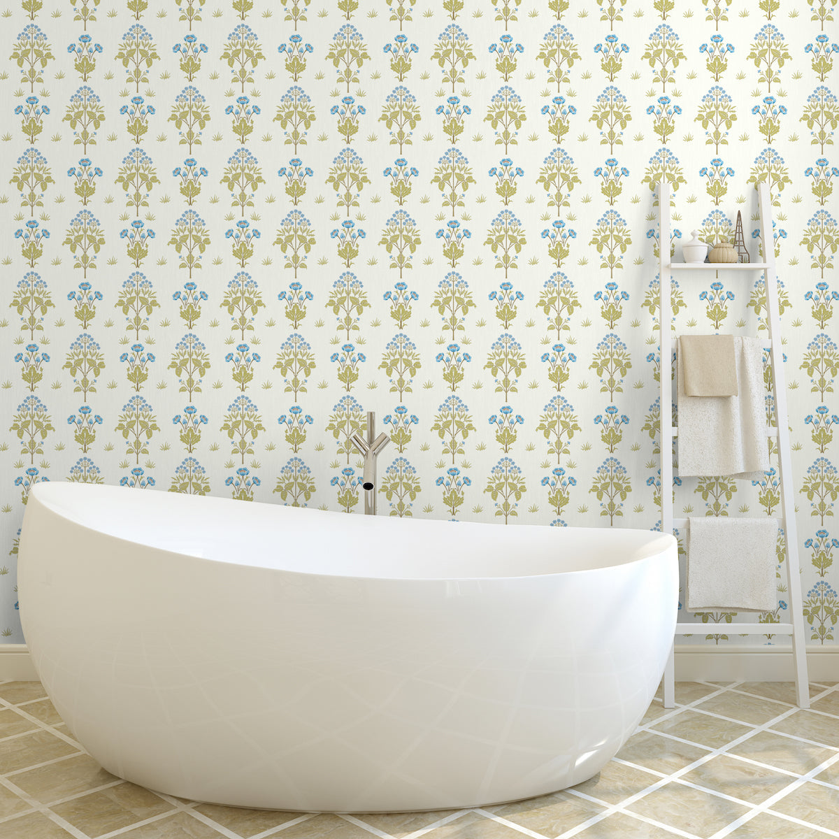 1056 - Meadow Sweet Wallpaper - Meadow Blueberry by Morris Collections