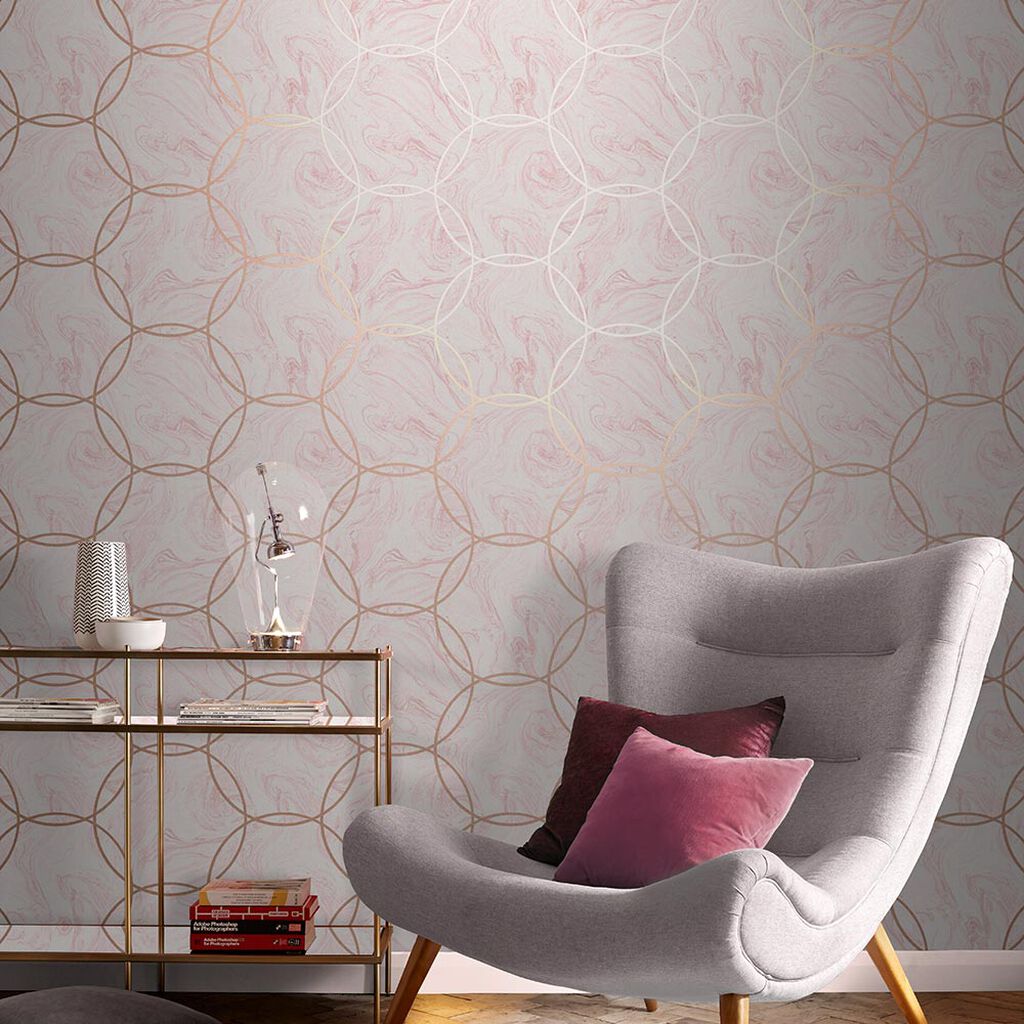 105756 - Aqueous Geo Wallpaper - Quartz - Graham & Brown