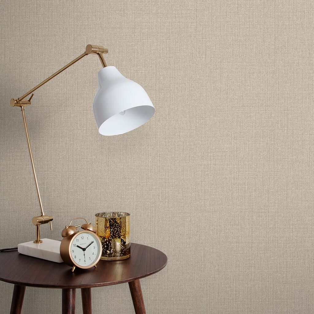 105854 - Linen Wallpaper - Beige - Graham & Brown