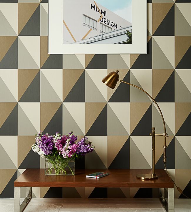 Apex Grand Wallpaper - Grey, Charcoal & Metallic Gilver - 105/10043