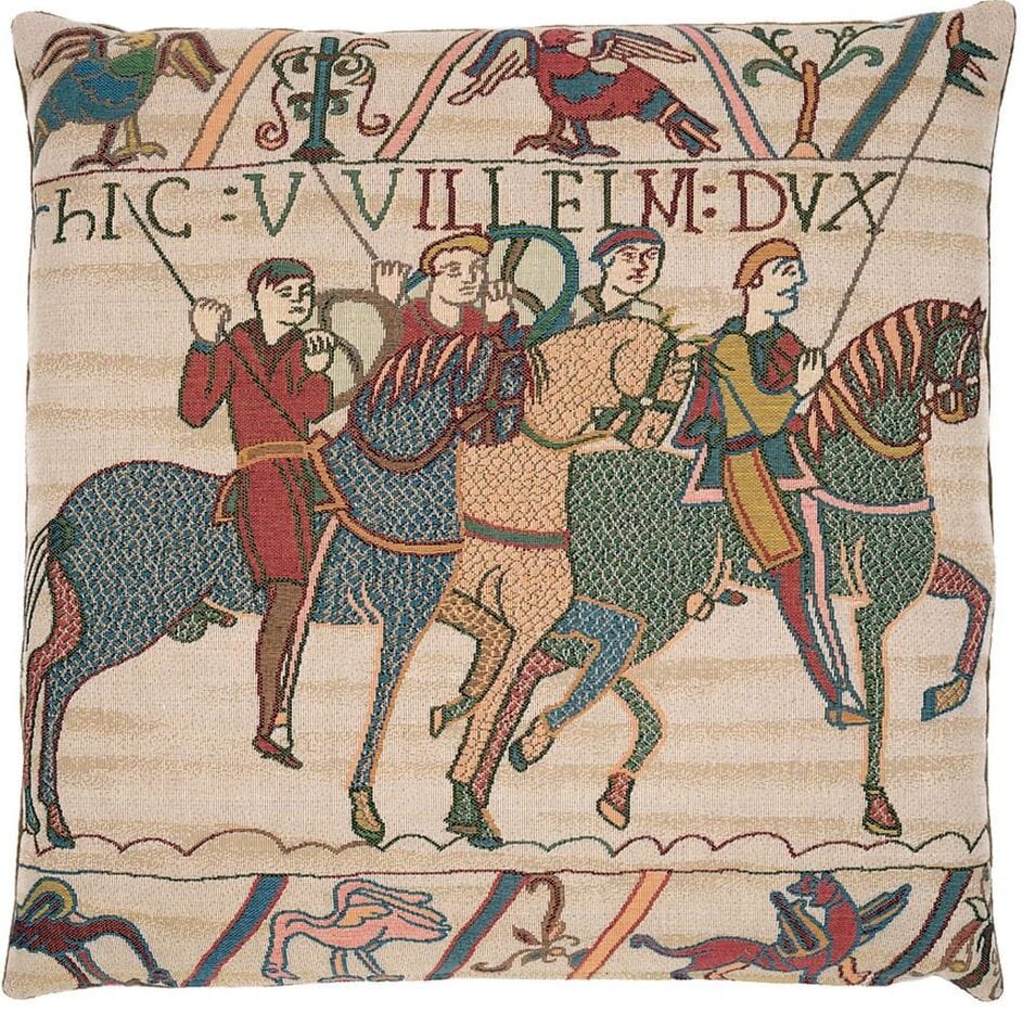 Bayeux Cavalry Tapestry Cushion with Feather Filler
