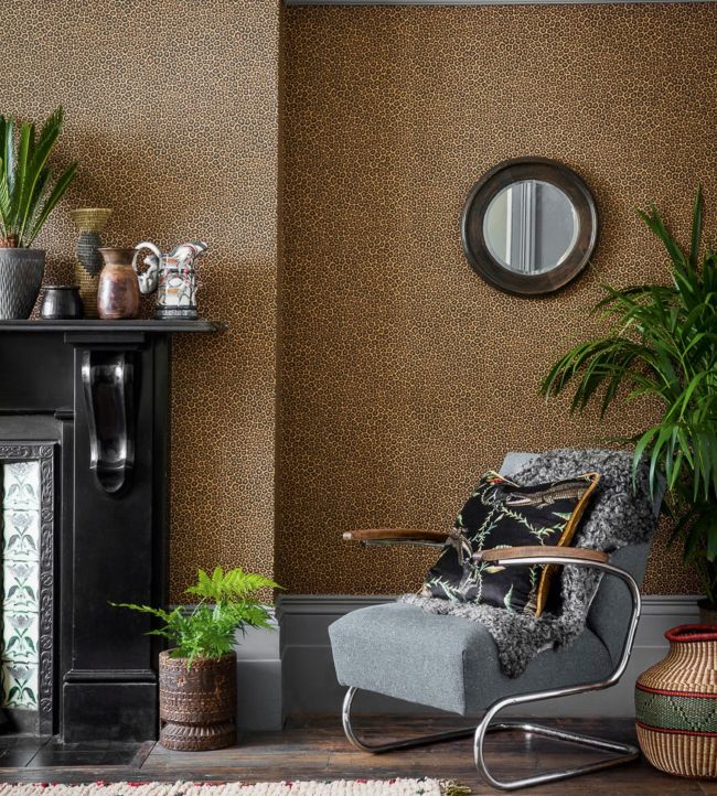 Senzo Spot Wallpaper - Charcoal & Ginger - 109/6028