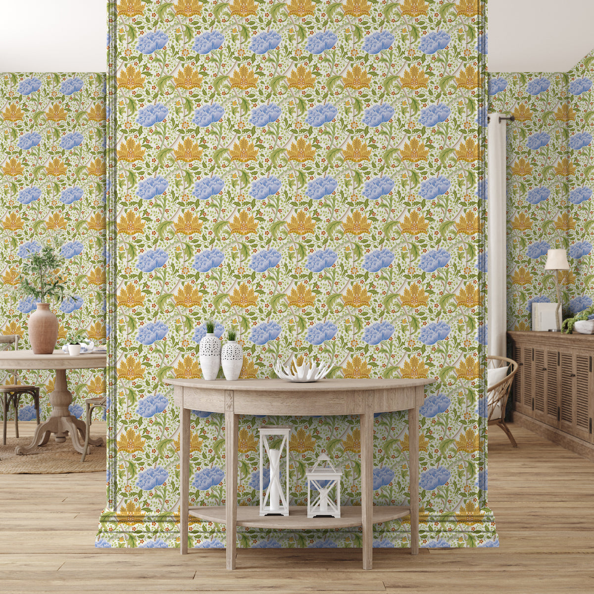 1102 - Windrush Wallpaper - Mint Blue by Morris Collections
