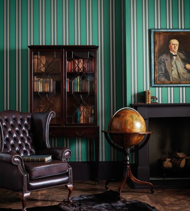 Polo Stripe Wallpaper - Soot & Parchment - 110/1001