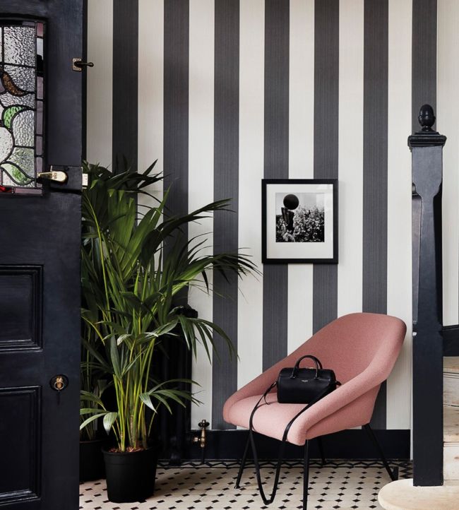 Jaspe Stripe Wallpaper - Soot & Snow - 110/4025