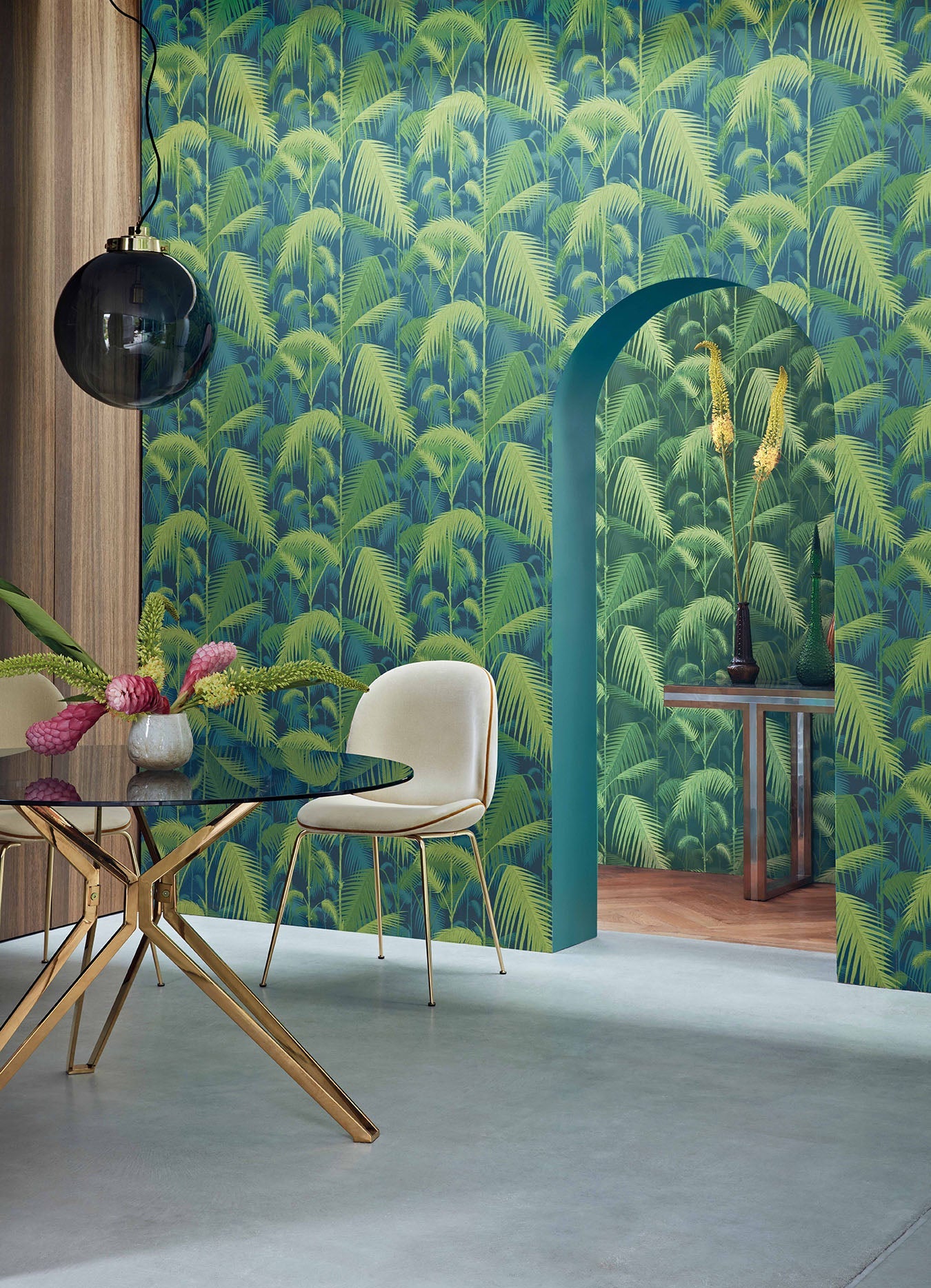 Palm Jungle Icons Wallpaper - Petrol & Lime - 112/1002
