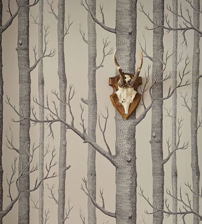 Woods Icons Wallpaper - Grey & White - 112/3012