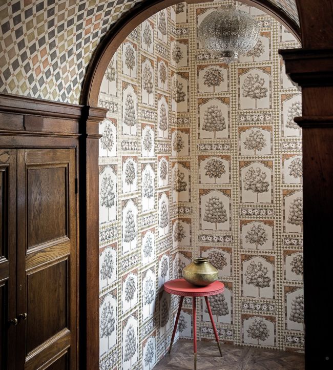Sultans Palace Wallpaper - Metallic Gold & Spice - 113/10031