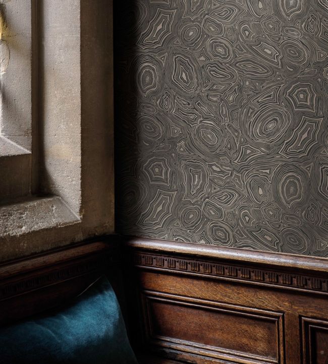 Malachite Wallpaper - Parchment & Soft Metallic Gold - 114/6011