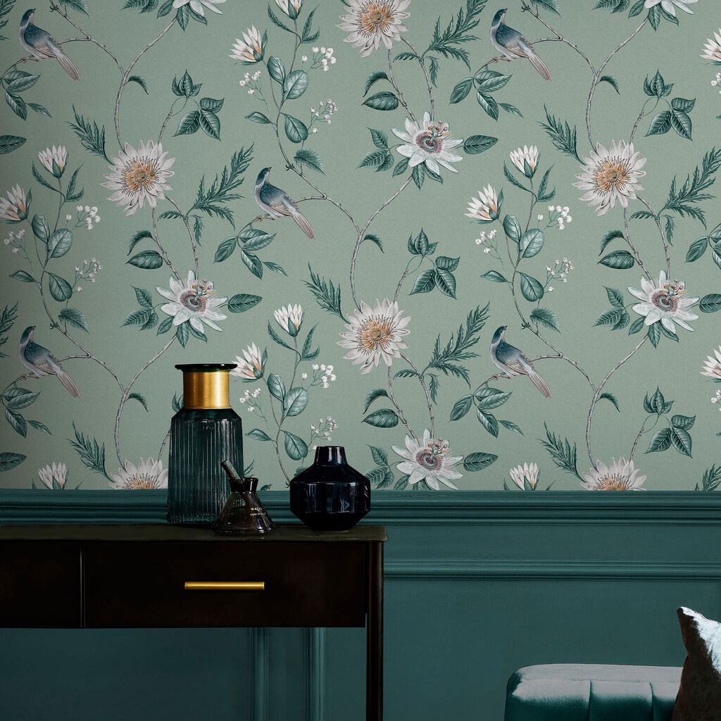 115046 - Nuit Wallpaper - Sage - Graham & Brown