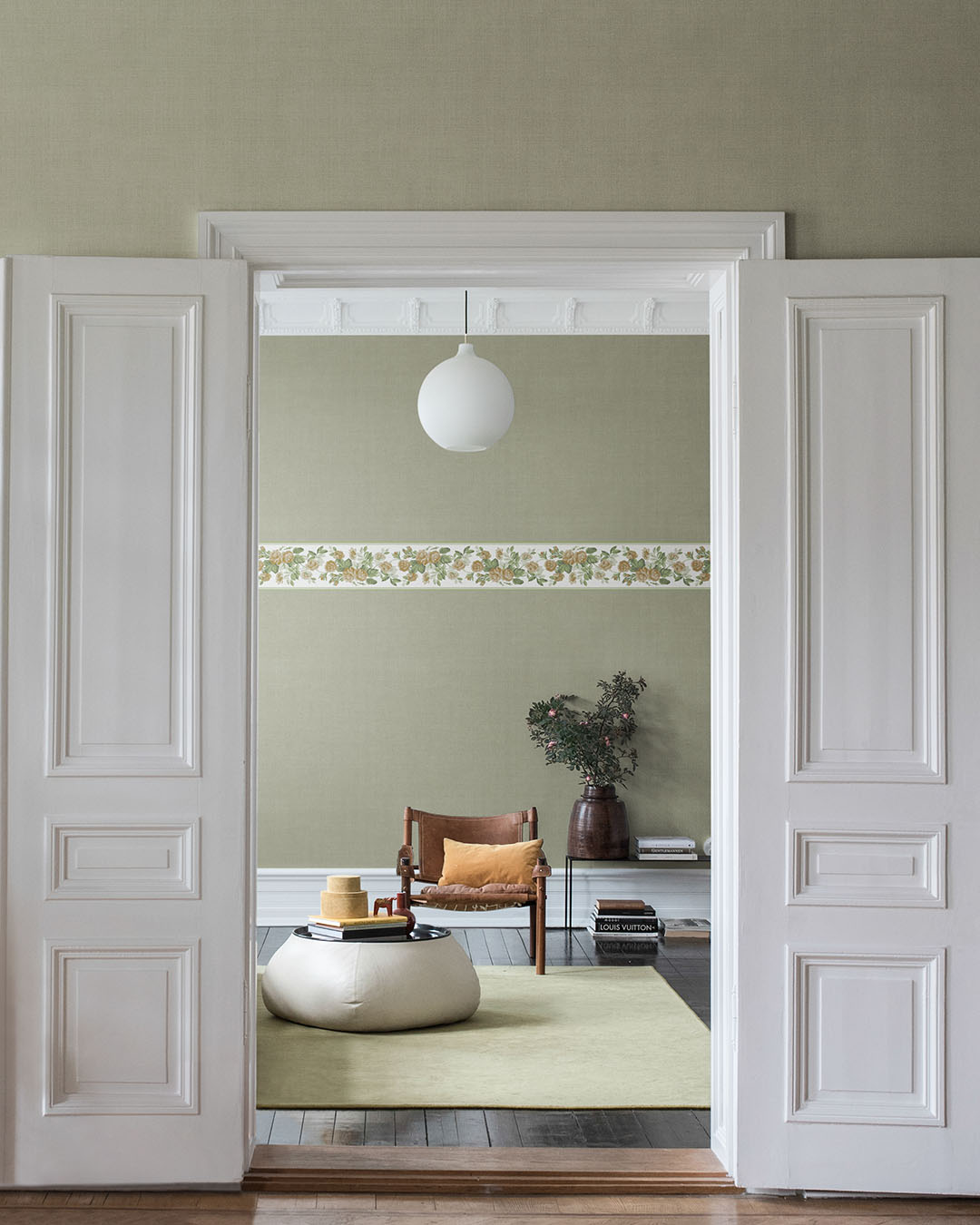 116043 - Rosdalen bard Wallpaper - Dark Champagne & Green - Midbec