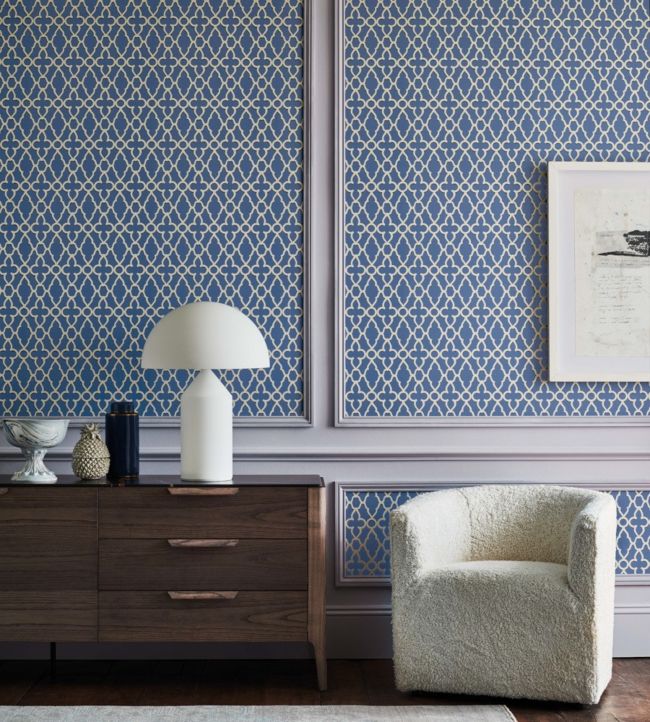 Treillage Wallpaper - Metallic Bronze on Charcoal - 116/6025
