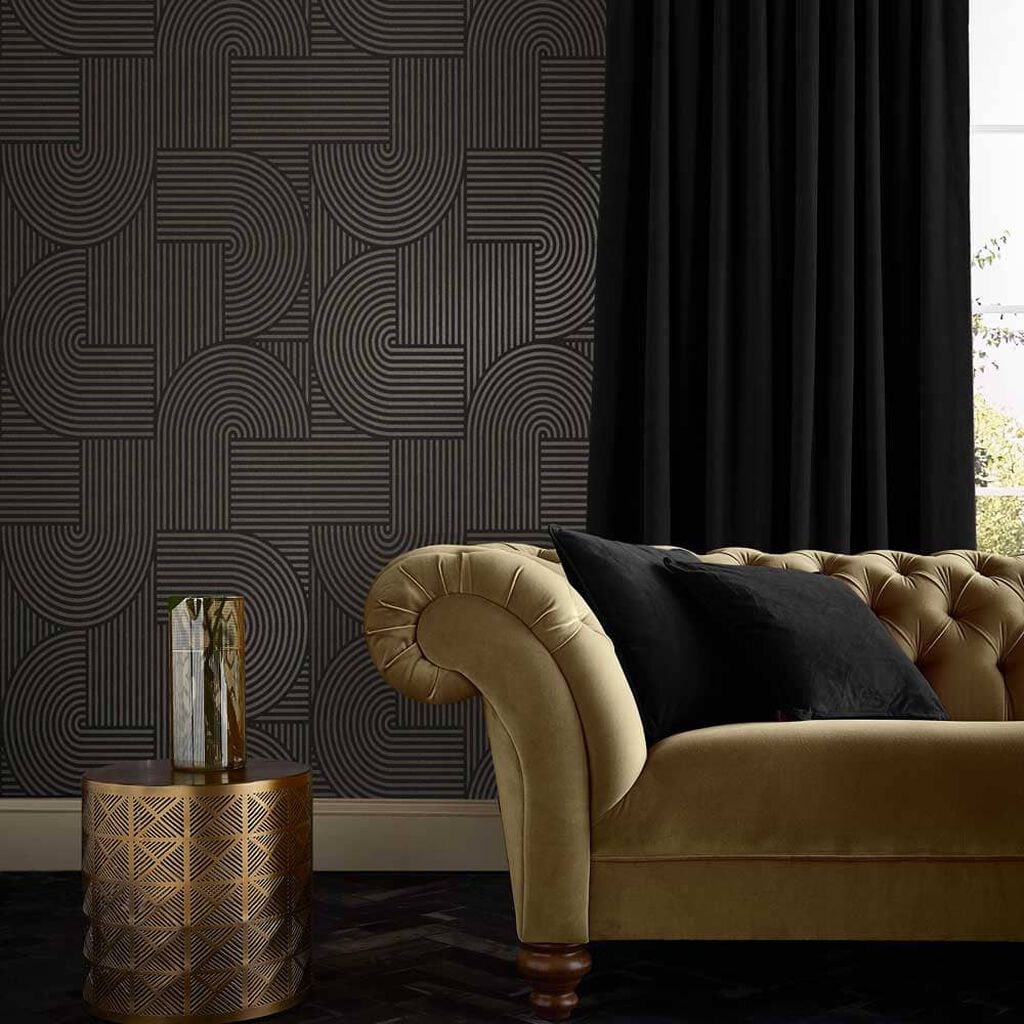 118040 - Centra Wallpaper - Black - Graham & Brown