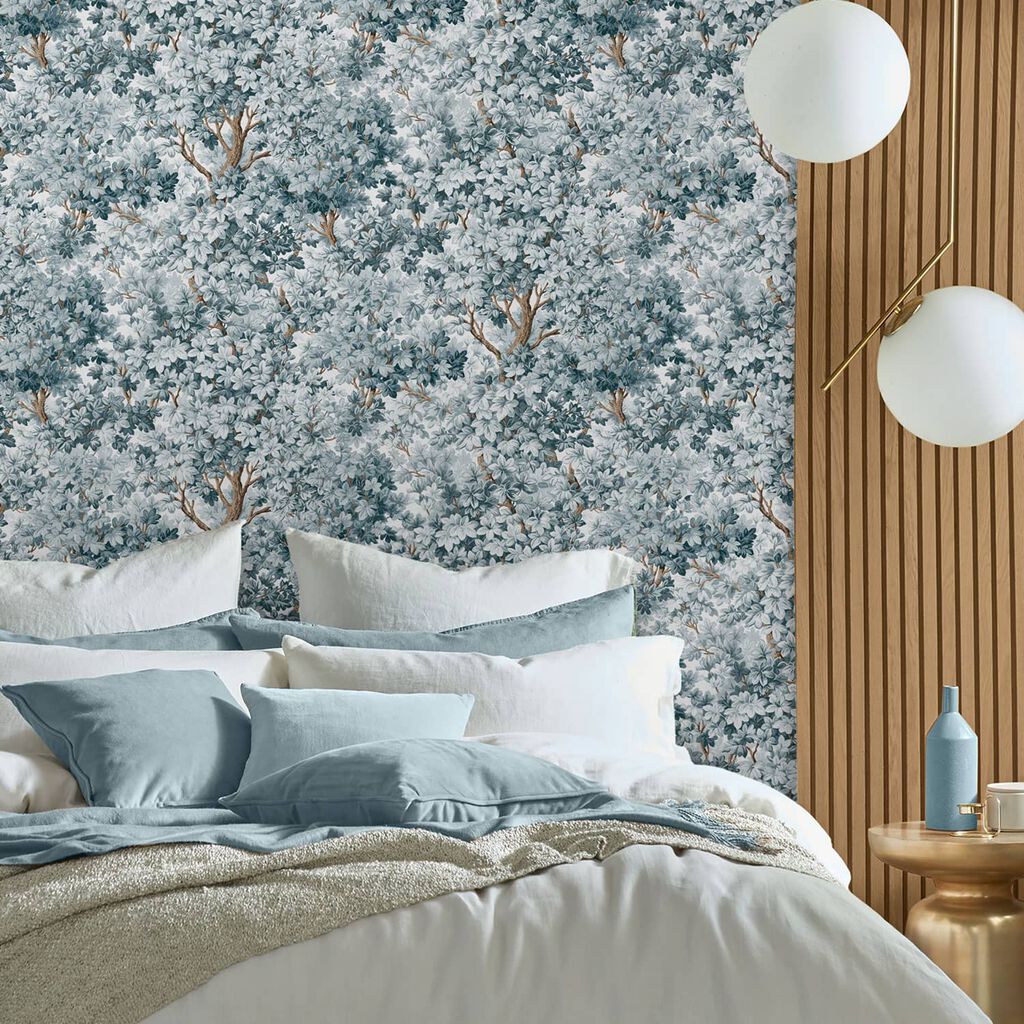 119664 - Coppice Wallpaper - Blue - Graham & Brown