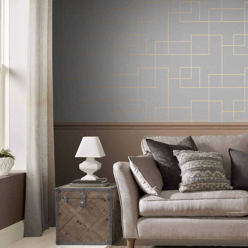 119693 - Primo Wallpaper - Grey - Graham & Brown