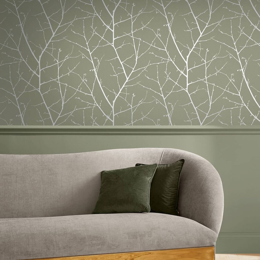 119797 - Boreas Wallpaper - Sage - Graham & Brown