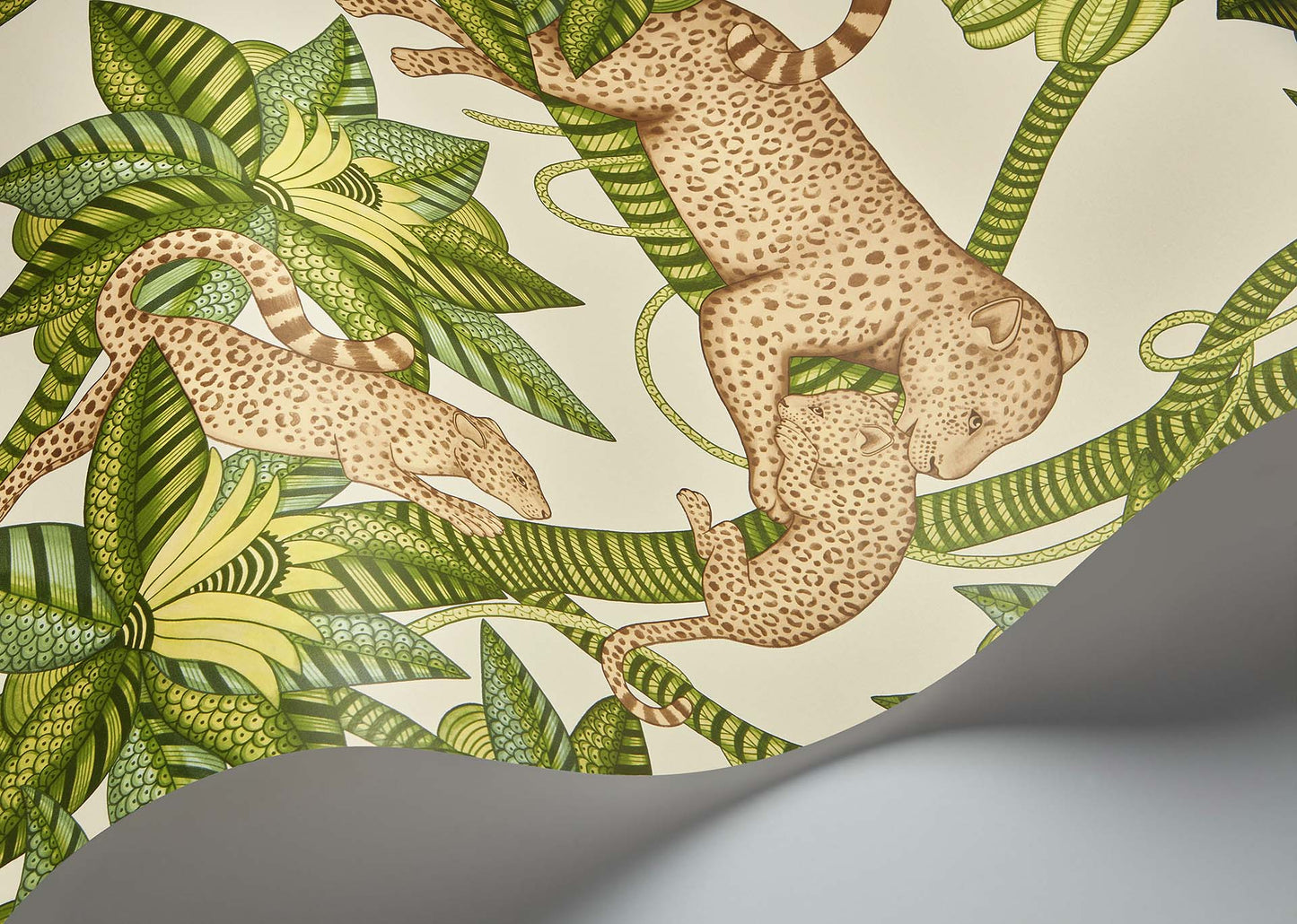 Satara Wallpaper - Spring Green & Sand on Linen - 119/3015