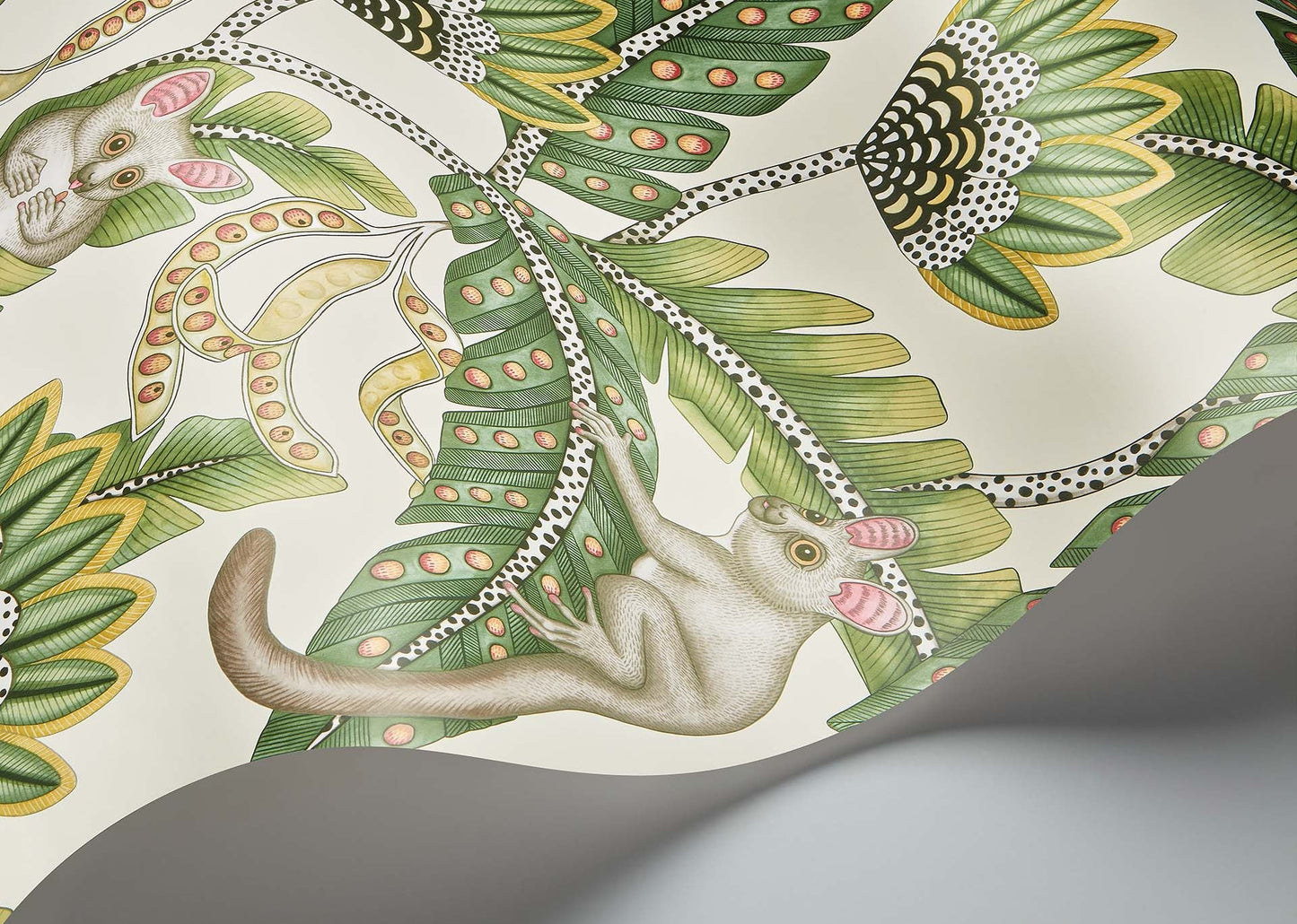 Bush Baby Wallpaper - Sage & Chartreuse on Parchment - 119/7035