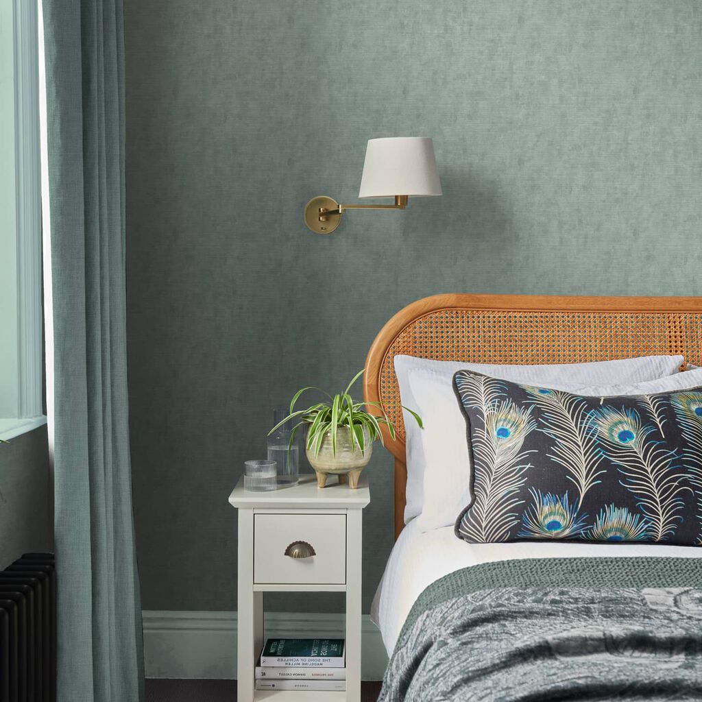 120613 - Organdy Silk Wallpaper - Duck Egg - Graham & Brown