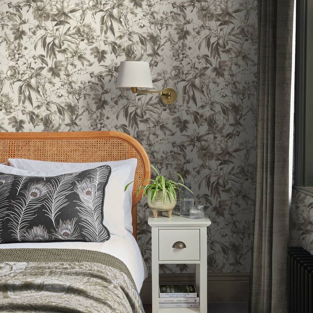 120710 - Arcane Garden Wallpaper - Silver - Graham & Brown