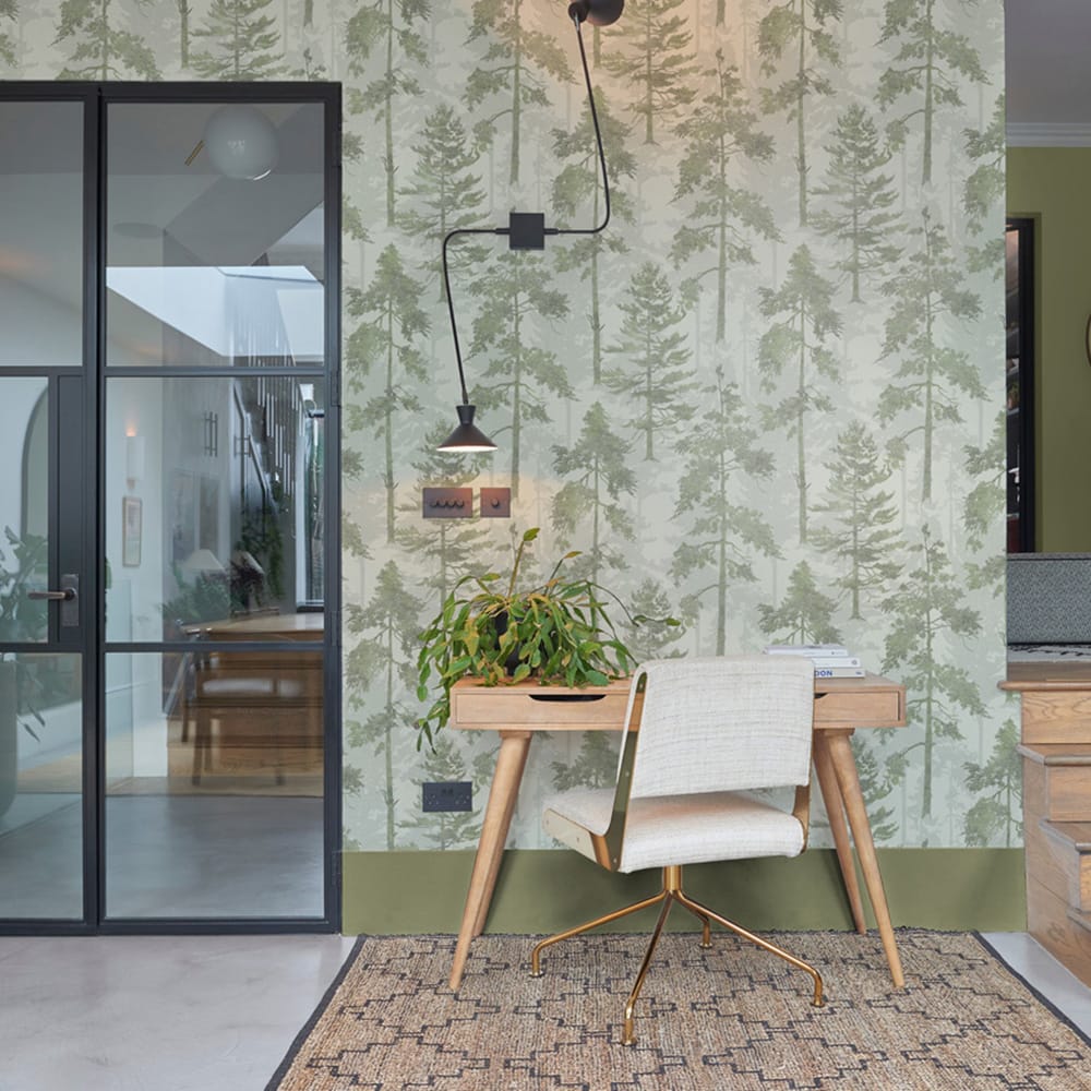 121422 - Norse Forest Wallpaper - Green - Graham & Brown